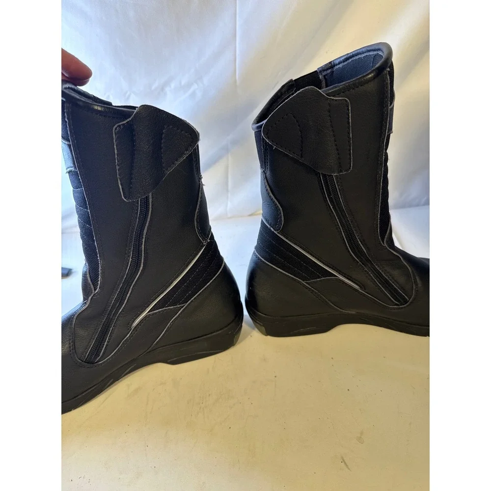 Sidi Mens Black Leather Textile Motorcycle Touring Boots Side Zip Size 8.5 EU 41 - Picture 8 of 13